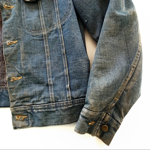 Lee Storm Riders VTG Distressed Blanket Lined Corduroy Denim Jacket Mens Small - Picture 5 of 9